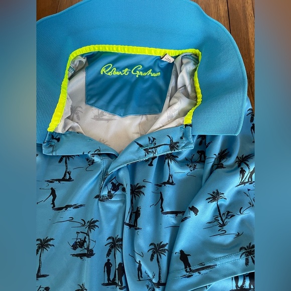 Robert Graham bear and palm tree golf polo - Picture 3 of 8